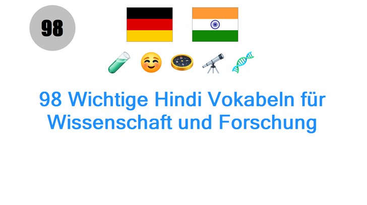 98 Wichtige Hindi Vokabeln für Wissenschaft und Forschung
